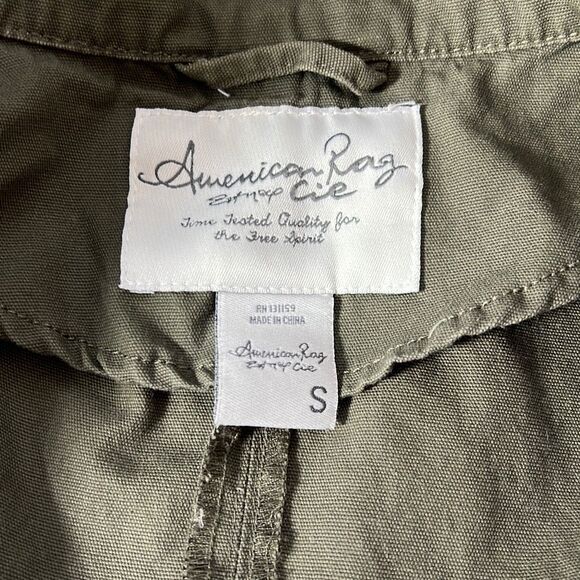 American Rag Cie Women's Full Zip Vest Utility Front Pockets Army Green Small - Picture 5 of 6